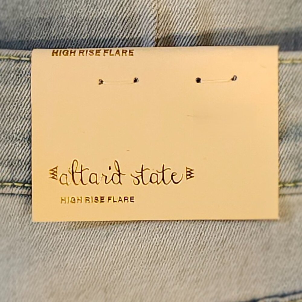 Altar'd State Jeans light wash high rise super wide flared bottoms all sizes NWT - Picture 7 of 8